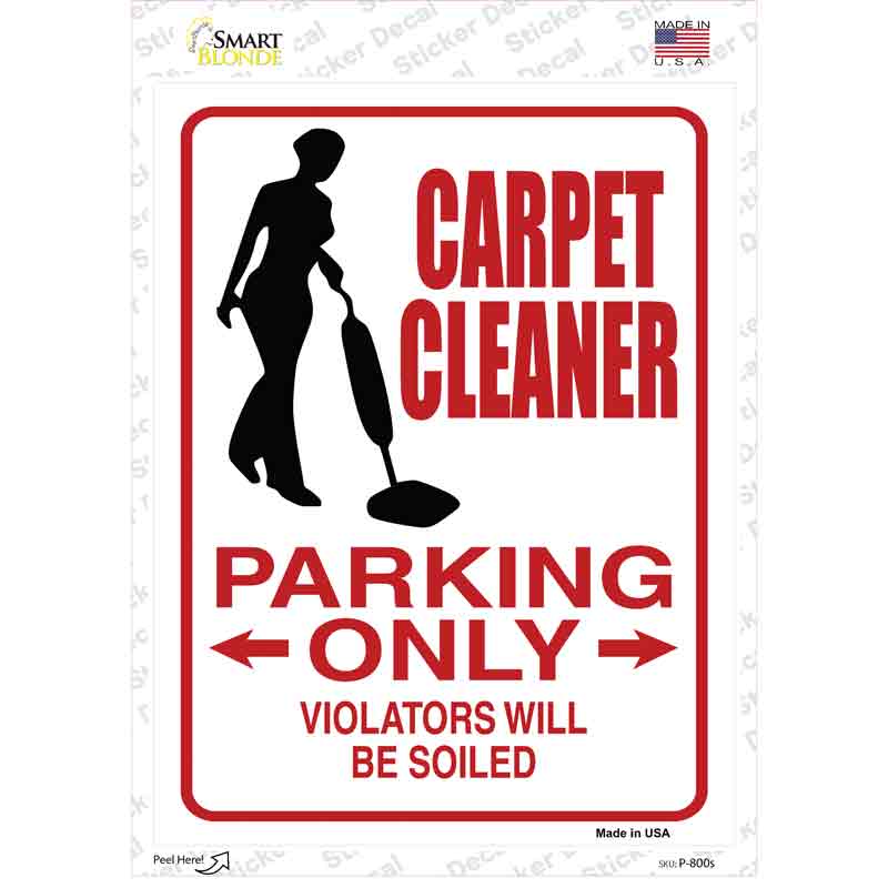 P-800s-M Carpet Cleaner Only Novelty Rectangle Sticker Decal - Medium