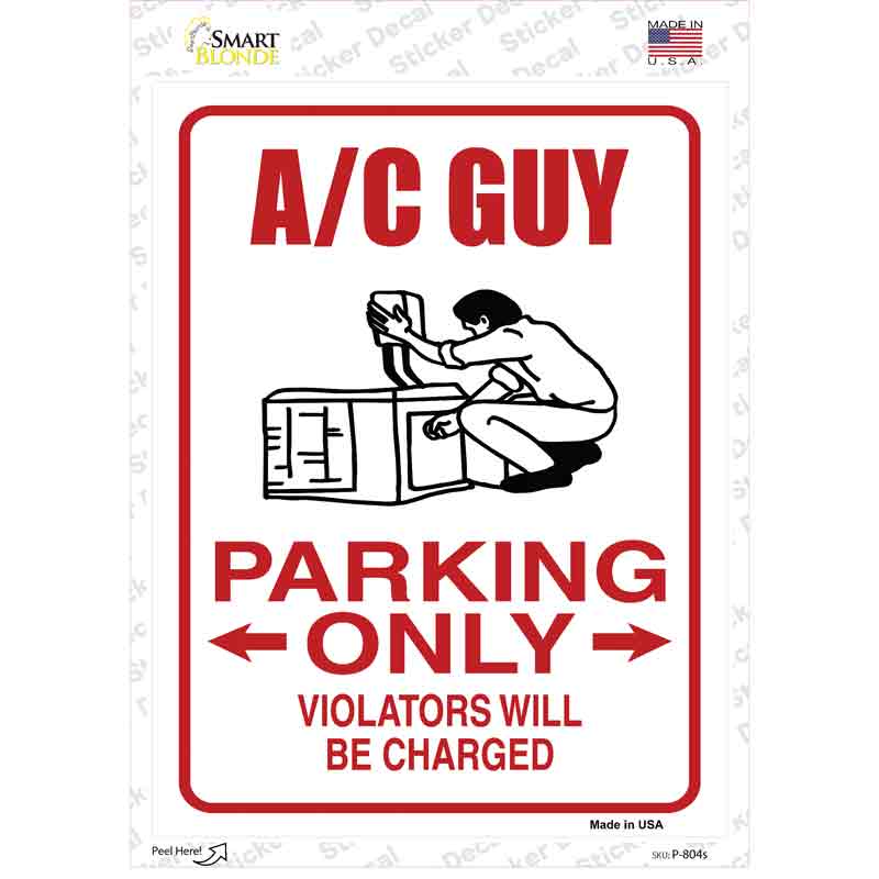 P-804s-M AC Guy Only Novelty Rectangle Sticker Decal - Medium