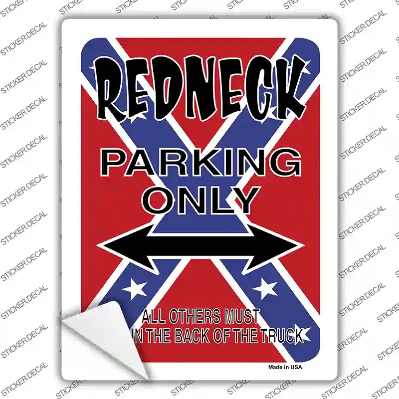 P-710s-XL Redneck Parking Novelty Rectangle Sticker Decal - Extra Large