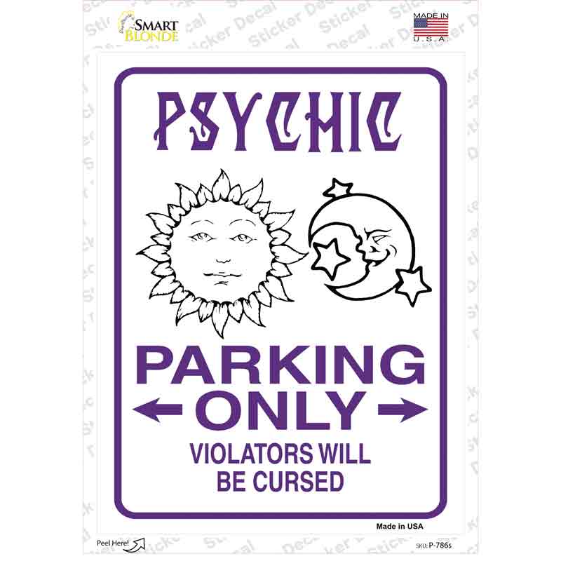 P-786s-M Psychic Only Novelty Rectangle Sticker Decal - Medium