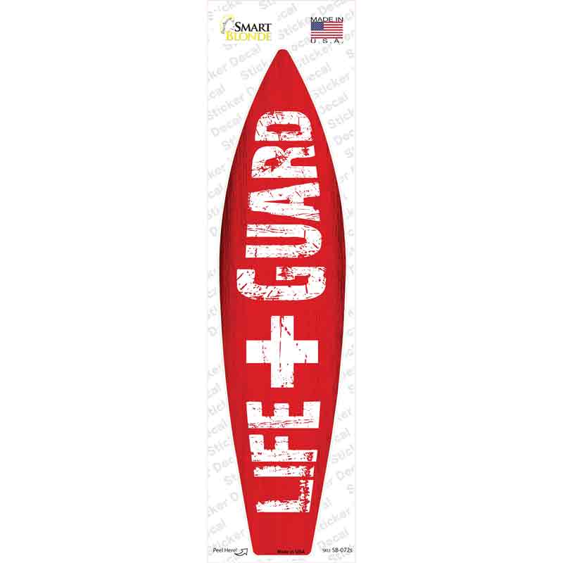 SB-072s-M Life Guard Novelty Surfboard Sticker Decal - Medium