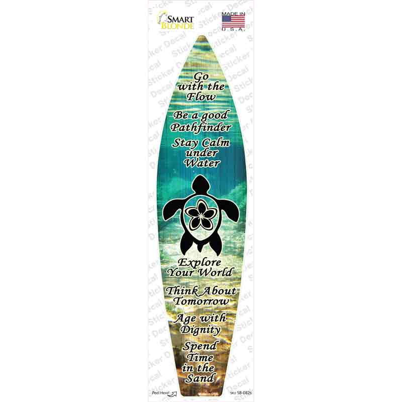 SB-082s-M Sea Turtle Under Water Novelty Surfboard Sticker Decal - Medium