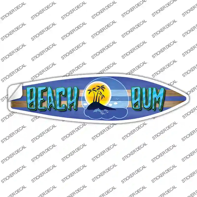 SB-092s-L Beach Bum Novelty Surfboard Sticker Decal - Large