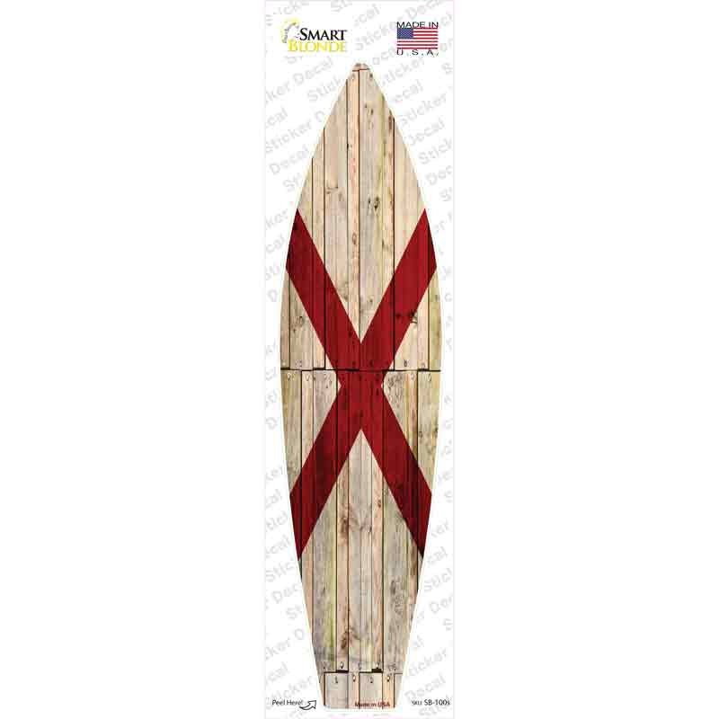 SB-100s-M Alabama State Flag Novelty Surfboard Sticker Decal - Medium