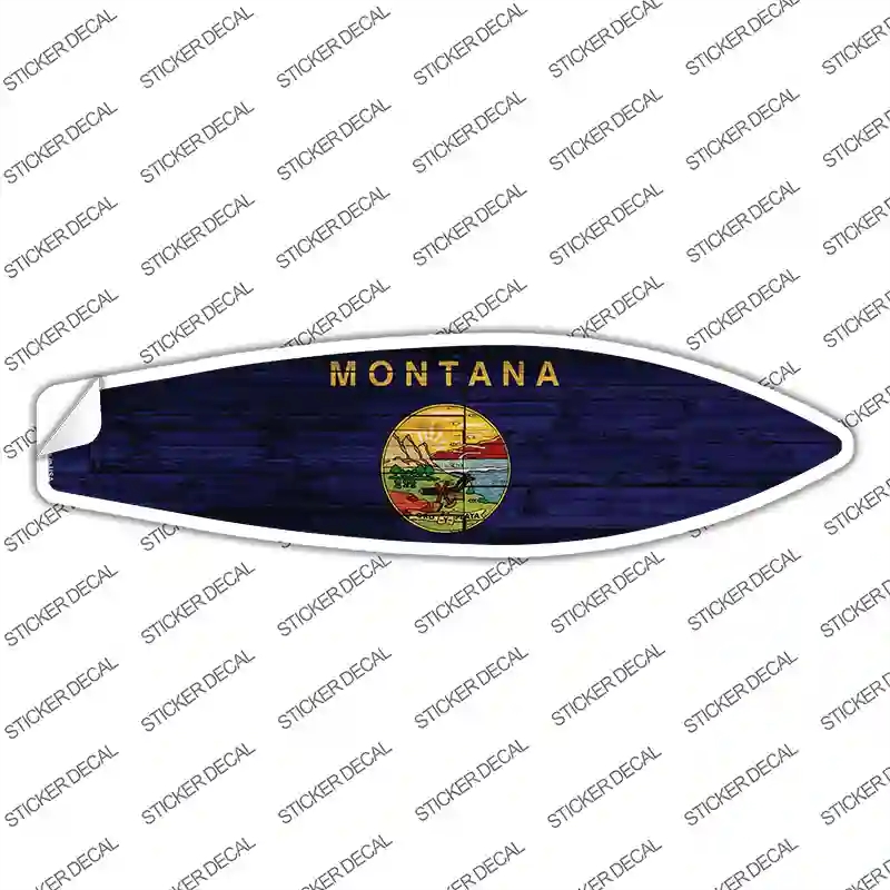 SB-125s-XL Montana State Flag Novelty Surfboard Sticker Decal - Extra Large