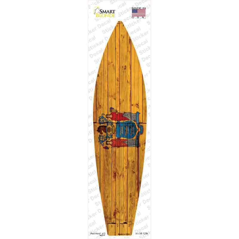 SB-129s-M   Jersey State Flag Novelty Surfboard Sticker Decal - Medium
