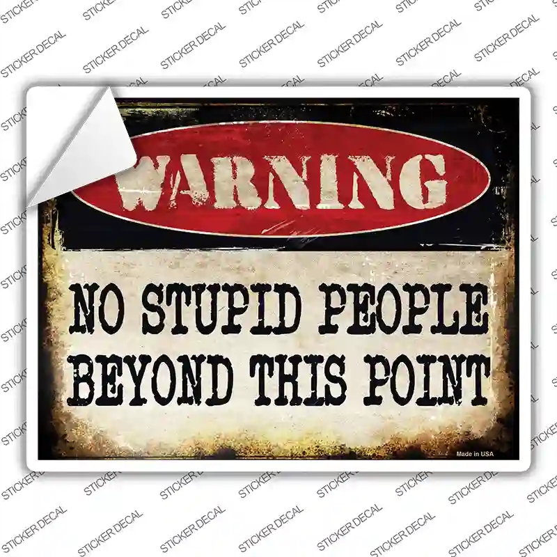 P-1436s-XL No Stupid People Novelty Rectangle Sticker Decal - Extra Large
