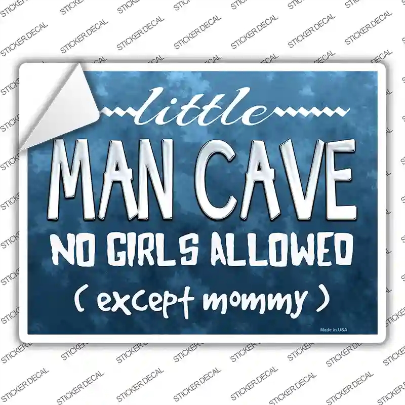 P-1468s-XL Little Man Cave Novelty Rectangle Sticker Decal - Extra Large