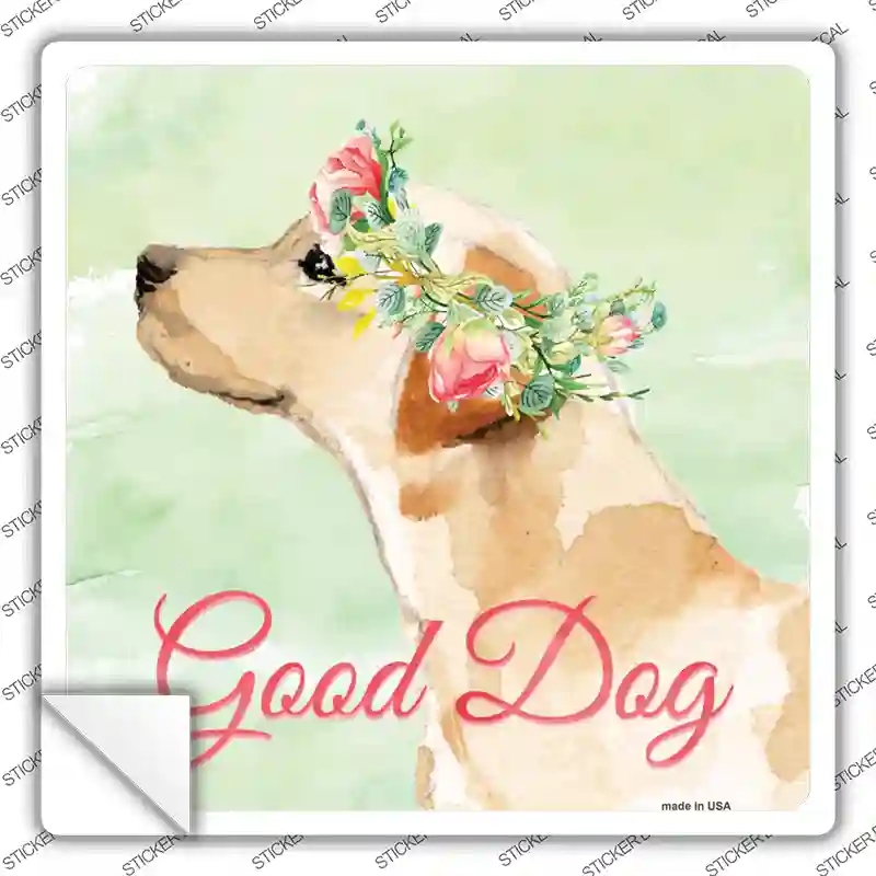 SQ-396s-XL Lab Retriever Good Dog Novelty Square Sticker Decal - Extra Large