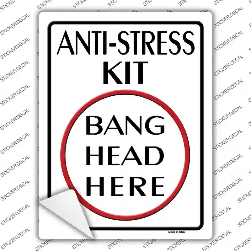 P-1388s-L Anti-Stress Kit Novelty Rectangle Sticker Decal - Large