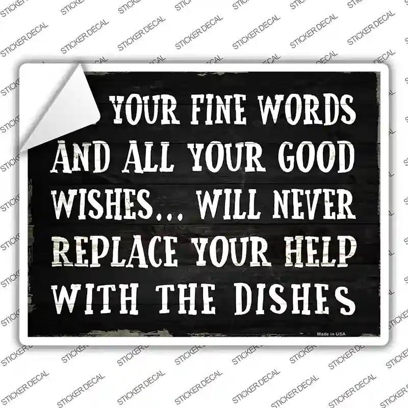 P-1433s-L Fine Words Good Wishes Novelty Rectangle Sticker Decal - Large