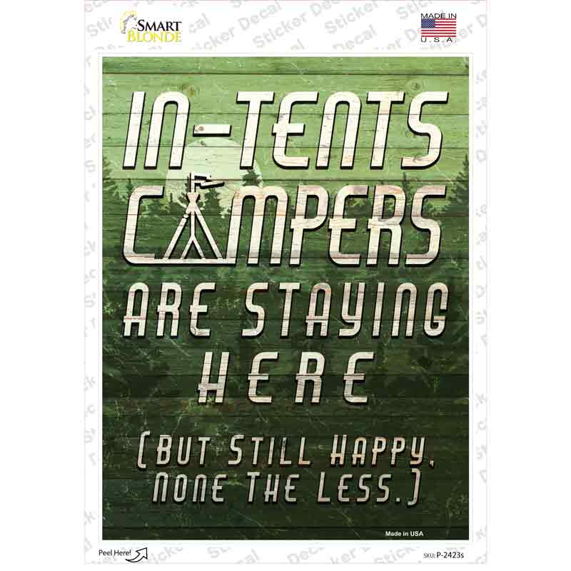 P-2423s-M In Tents Campers Novelty Rectangle Sticker Decal - Medium