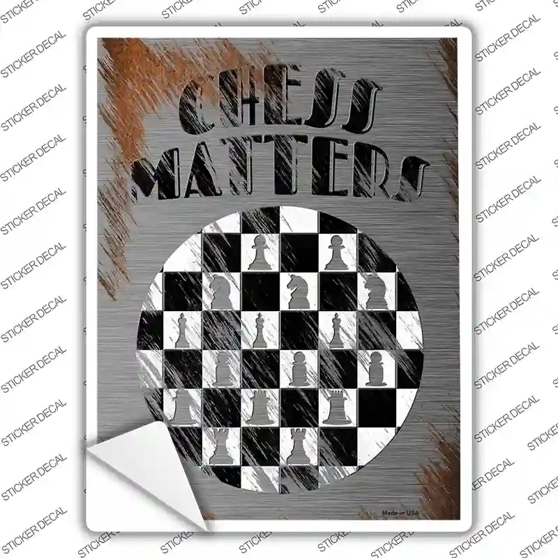 P-3167s-L Chess Matters Novelty Rectangle Sticker Decal - Large