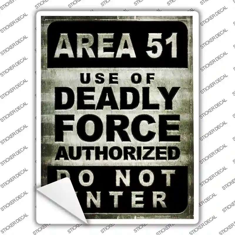 P-2498s-S Area 51 Novelty Rectangle Sticker Decal - Small