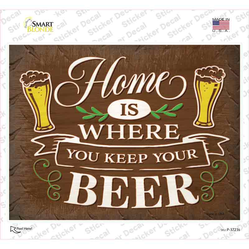 P-3723s-M Keep Your Beer Novelty Rectangle Sticker Decal - Medium