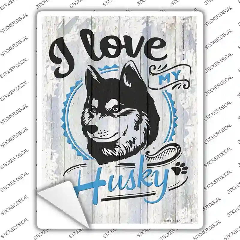 P-3782s-S I Love My Husky Novelty Rectangle Sticker Decal - Small
