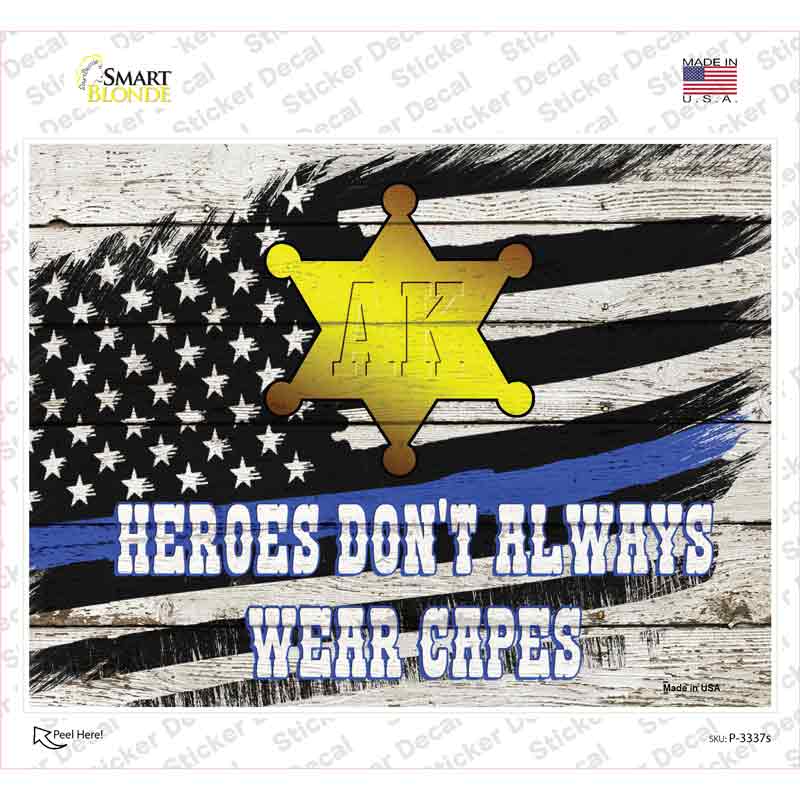 P-3337s-M Alaska Sheriff Novelty Rectangle Sticker Decal - Medium