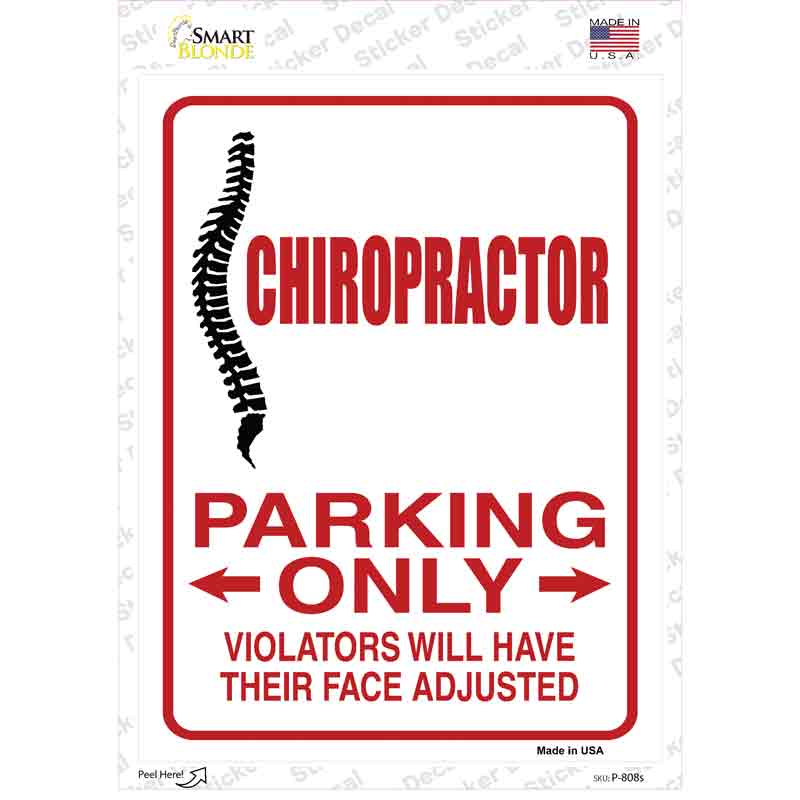 P-808s-M Chiropractor Only Novelty Rectangle Sticker Decal - Medium