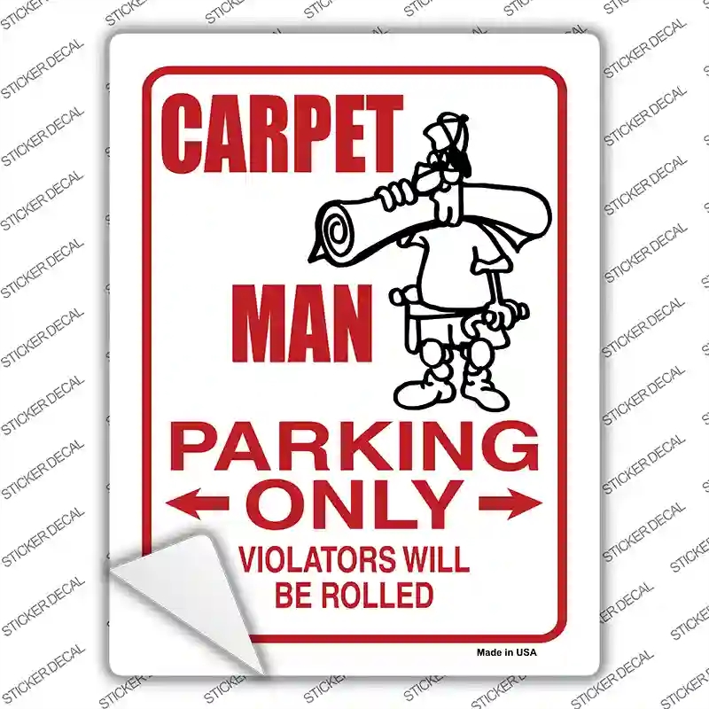 P-811s-XL Carpet Man Only Novelty Rectangle Sticker Decal - Extra Large