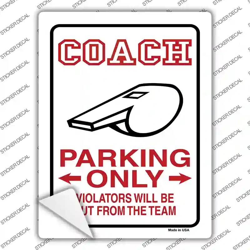 P-819s-S Coach Only Novelty Rectangle Sticker Decal - Small