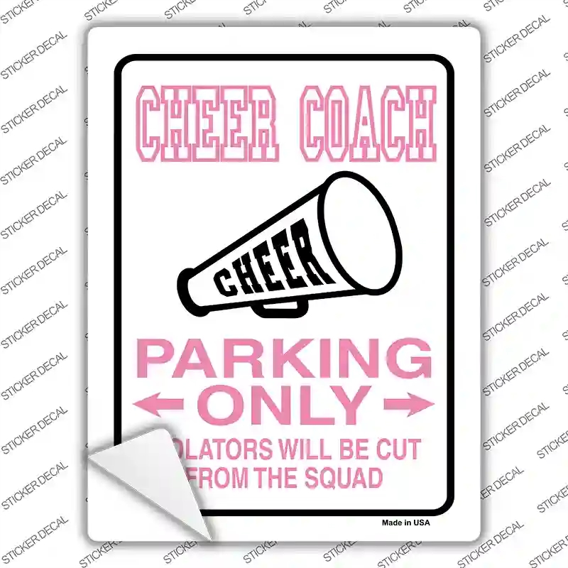 P-827s-S Cheer Coach Only Novelty Rectangle Sticker Decal - Small