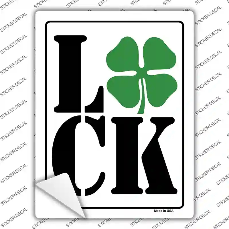 P-877s-S Luck Novelty Rectangle Sticker Decal - Small