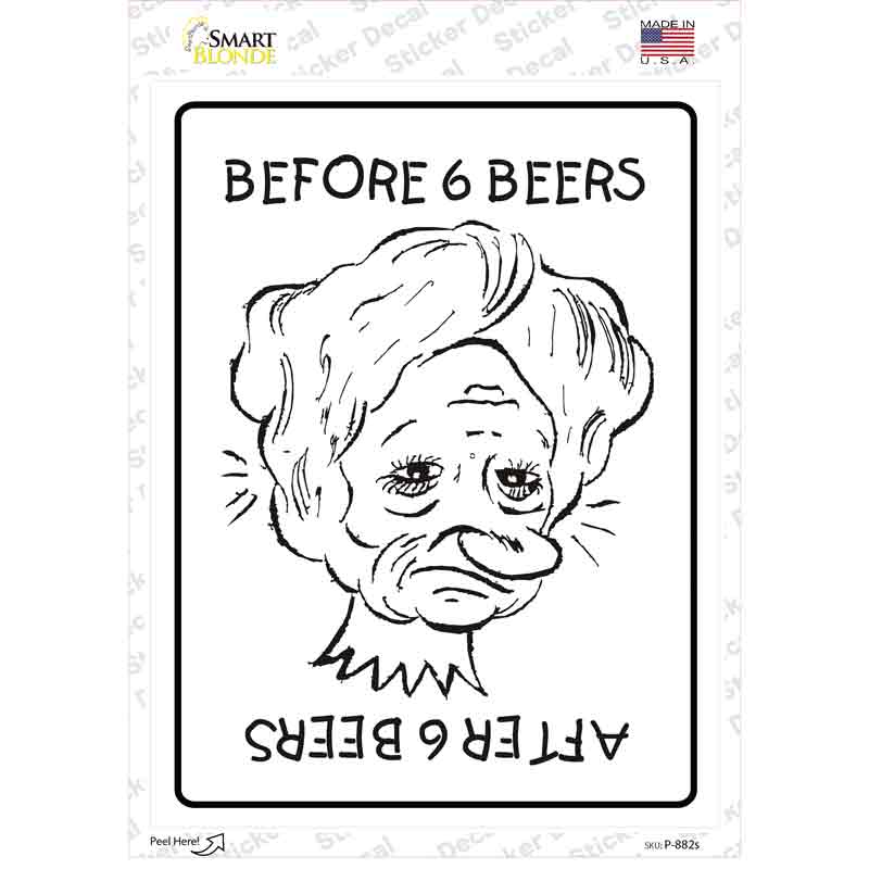 P-882s-M Before & After Novelty Rectangle Sticker Decal - Medium