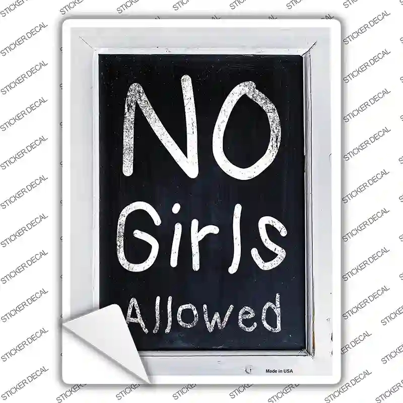 P-2524s-L No Girls Allowed Novelty Rectangle Sticker Decal - Large