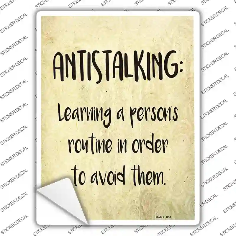 P-2532s-S Antistalking Definition Novelty Rectangle Sticker Decal - Small