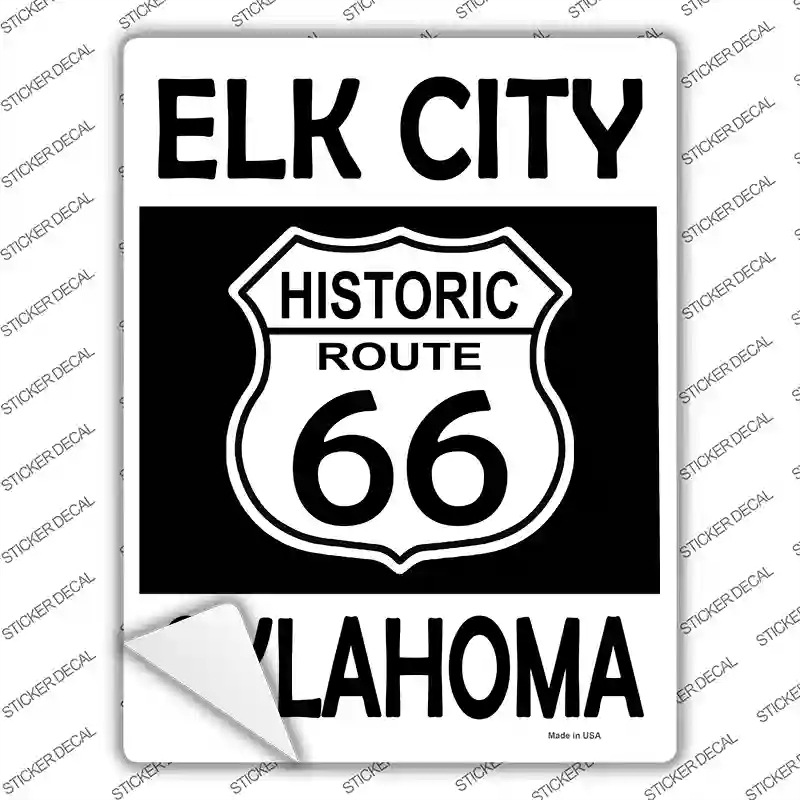 P-2786s-XL Elk City Oklahoma Historic Route 66 Novelty Rectangle Sticker Decal - Extra Large