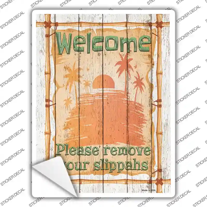 P-2990s-S Remove Your Slippahs Novelty Rectangle Sticker Decal - Small