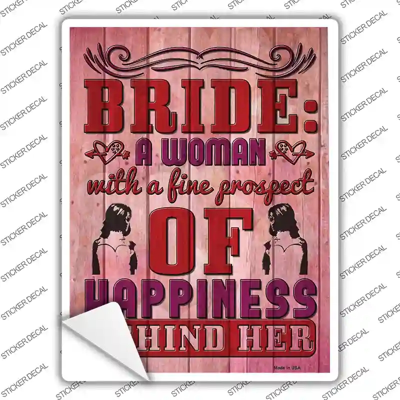 P-3089s-S Prospect of Happiness Behind Her Novelty Rectangle Sticker Decal - Small