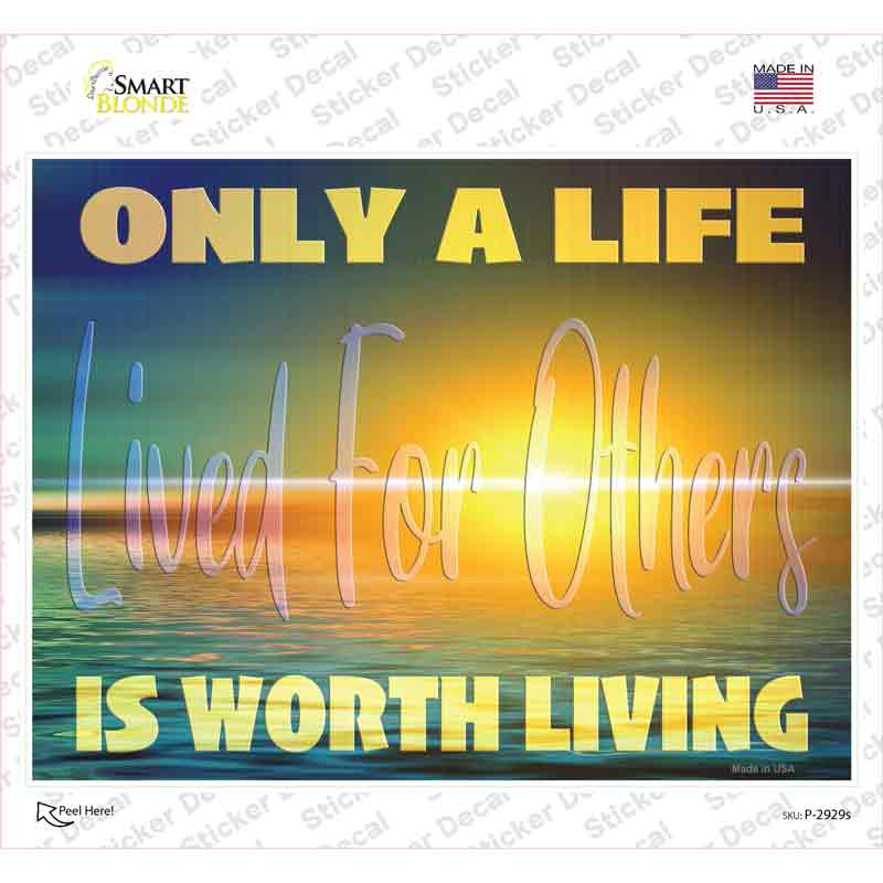 P-2929s-M Life Worth Living Novelty Rectangle Sticker Decal - Medium