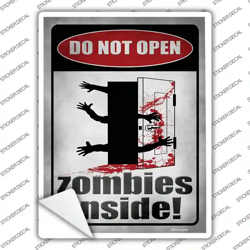 P-2955s-L Zombies Inside Novelty Rectangle Sticker Decal - Large