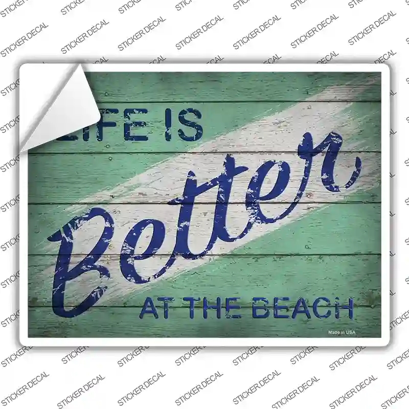 P-2970s-S Life is Better At the Beach Novelty Rectangle Sticker Decal - Small