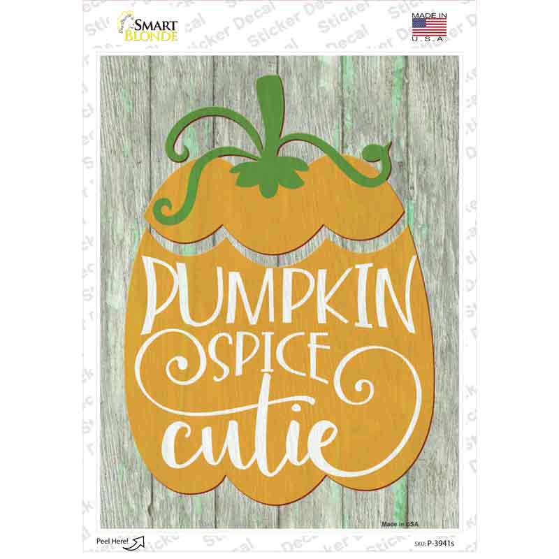 P-3941s-M Pumpkin Spice Cutie Novelty Rectangle Sticker Decal - Medium