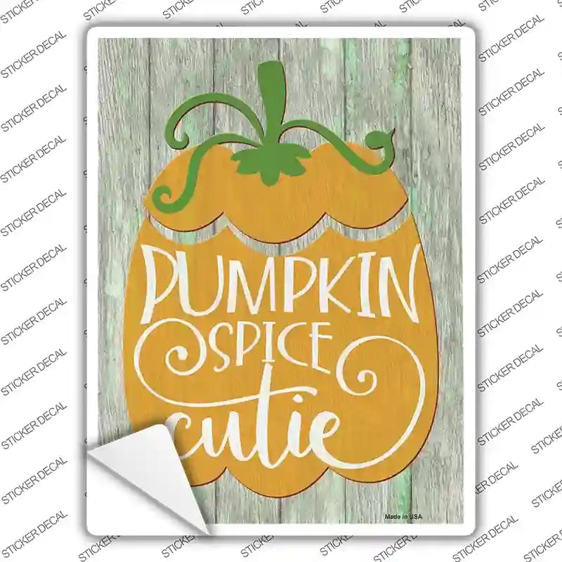P-3941s-S Pumpkin Spice Cutie Novelty Rectangle Sticker Decal - Small
