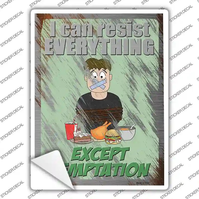 P-3118s-S I Cant Resist Everything Novelty Rectangle Sticker Decal - Small