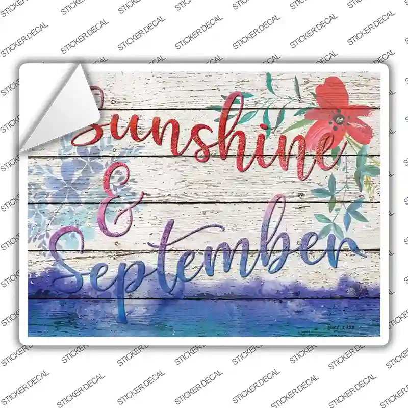 P-3125s-S Sunshine & September Novelty Rectangle Sticker Decal - Small