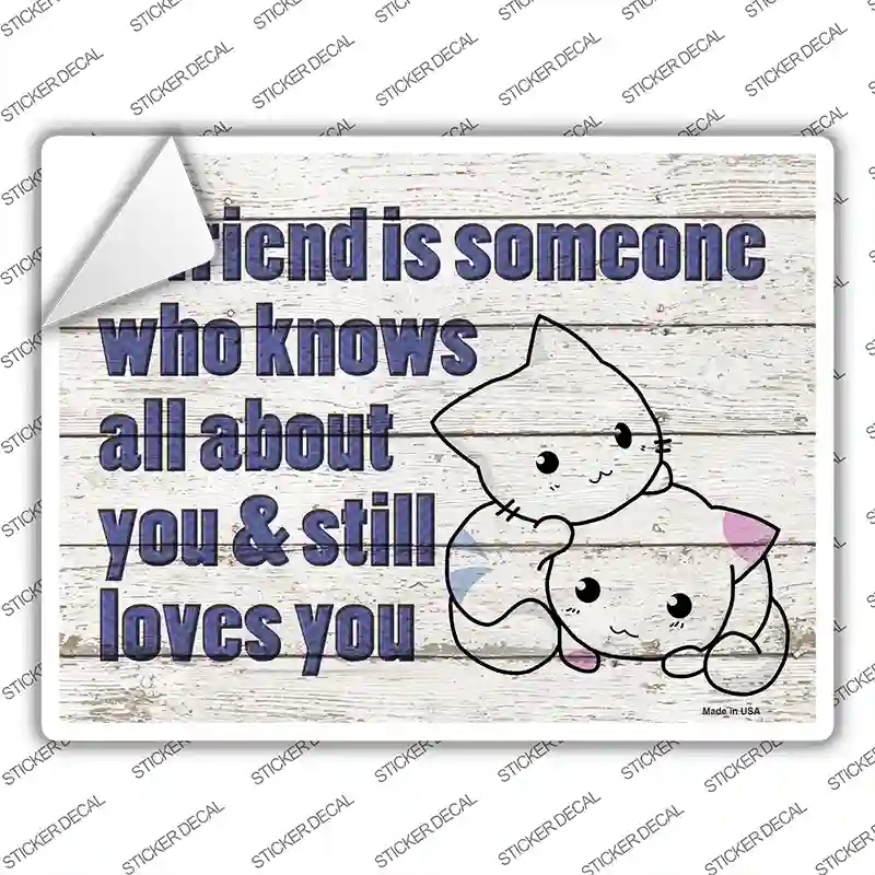 P-3053s-S Knows All About You Novelty Rectangle Sticker Decal - Small