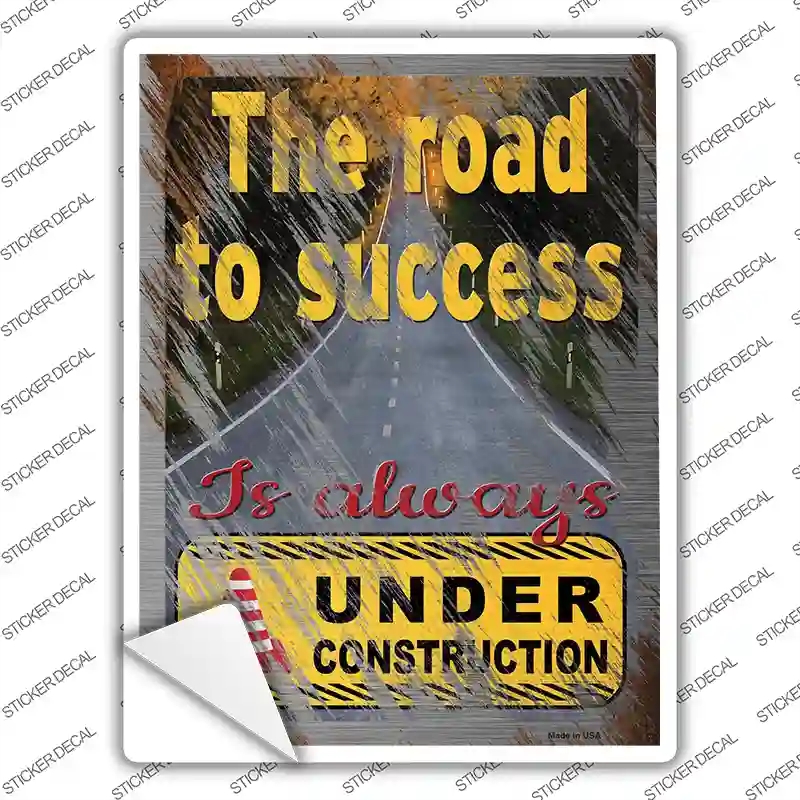 P-3141s-L The Road to Success Novelty Rectangle Sticker Decal - Large