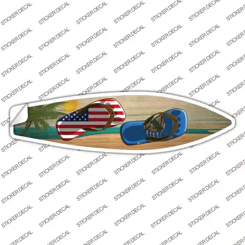SB-274s-L Oklahoma Flag Flip Flop Novelty Surfboard Sticker Decal - Large
