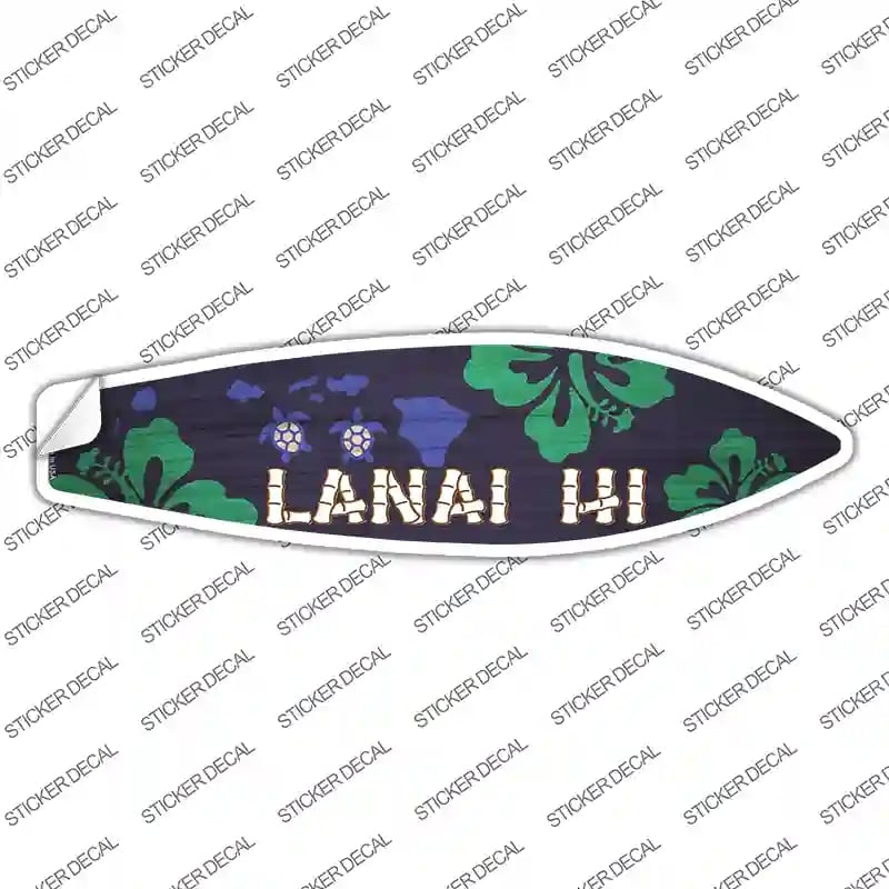SB-296s-XL Lanai Hawaii Novelty Surfboard Sticker Decal - Extra Large
