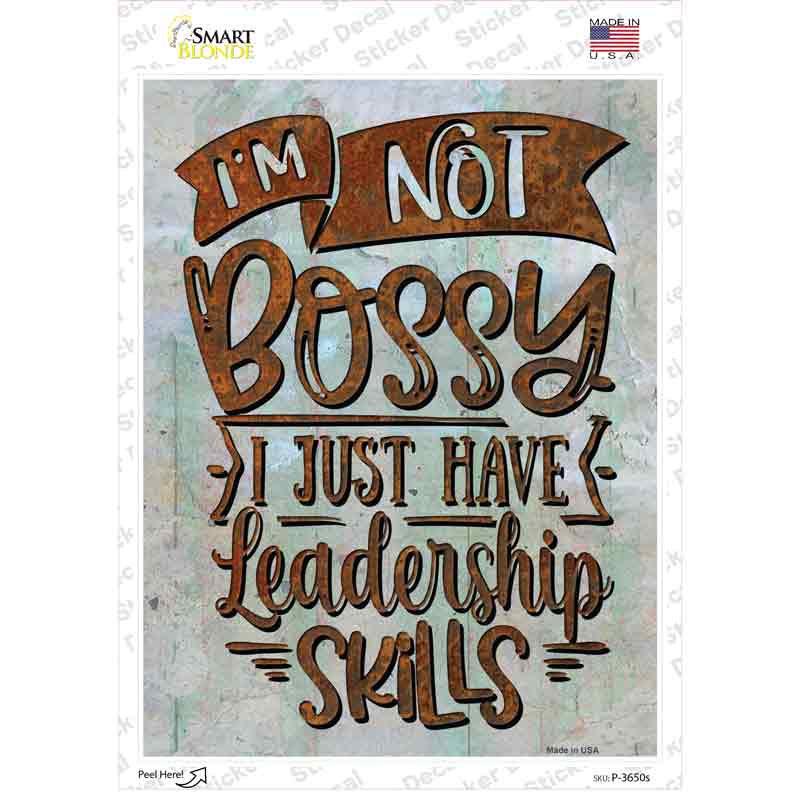P-3650s-M Leadership Skills Novelty Rectangle Sticker Decal - Medium