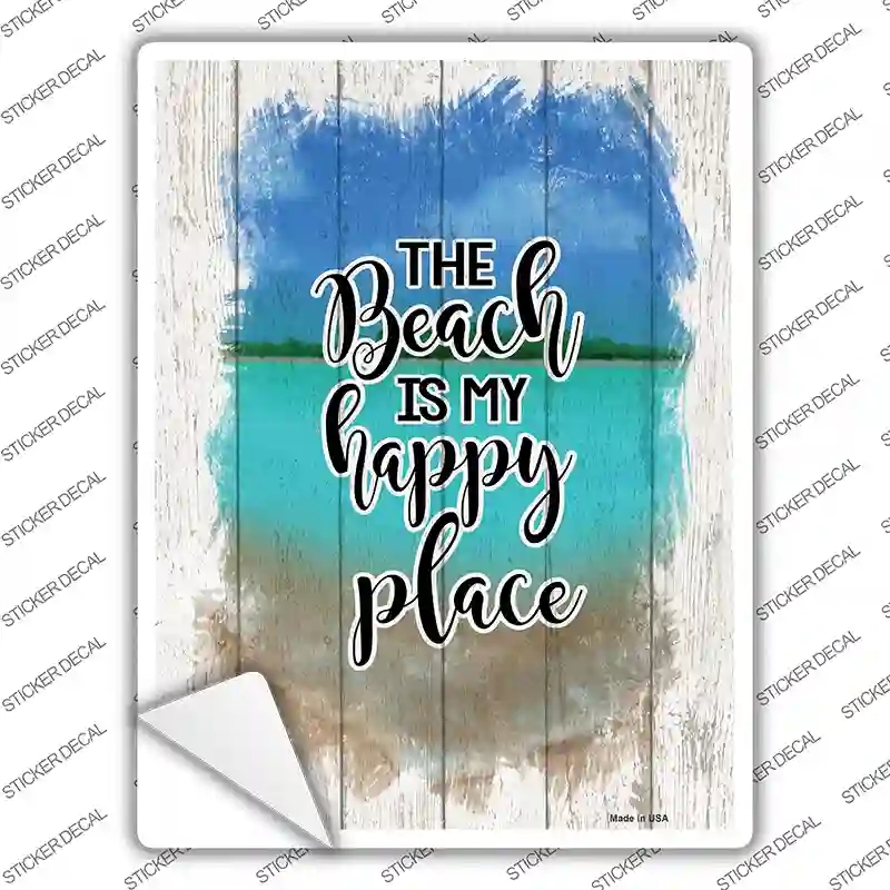 P-3575s-XL Beach is My Happy Place Novelty Rectangle Sticker Decal - Extra Large