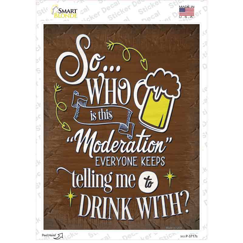 P-3717s-M Telling Me to Drink with Novelty Rectangle Sticker Decal - Medium