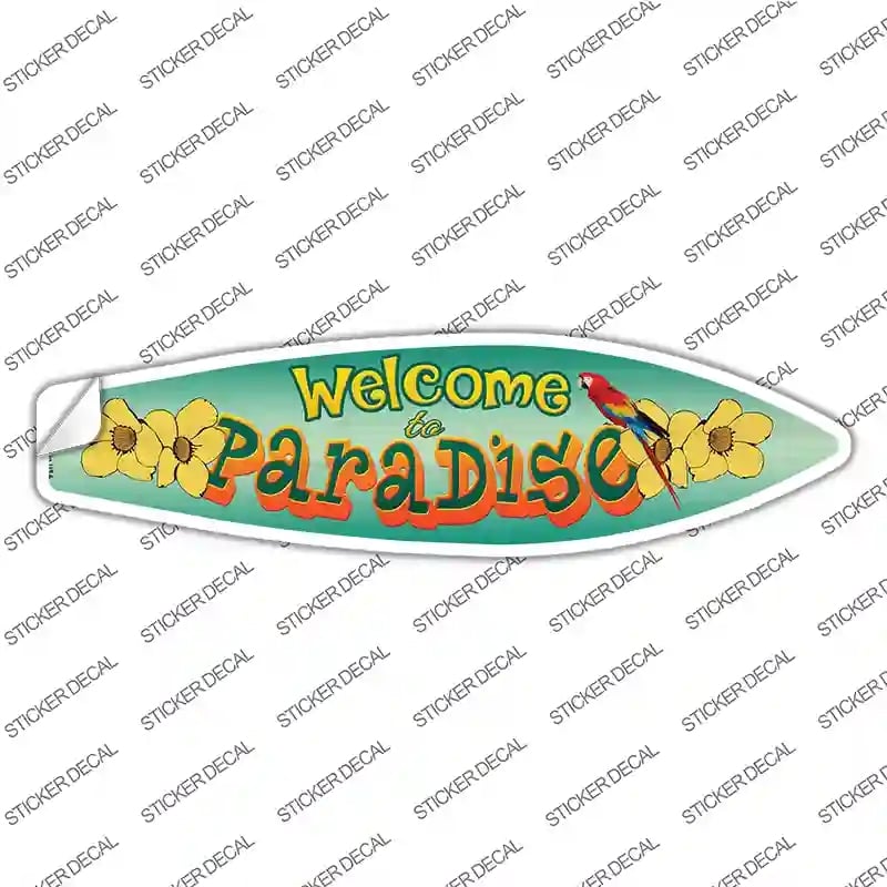 SB-079s-XL Welcome to Paradise Novelty Surfboard Sticker Decal - Extra Large