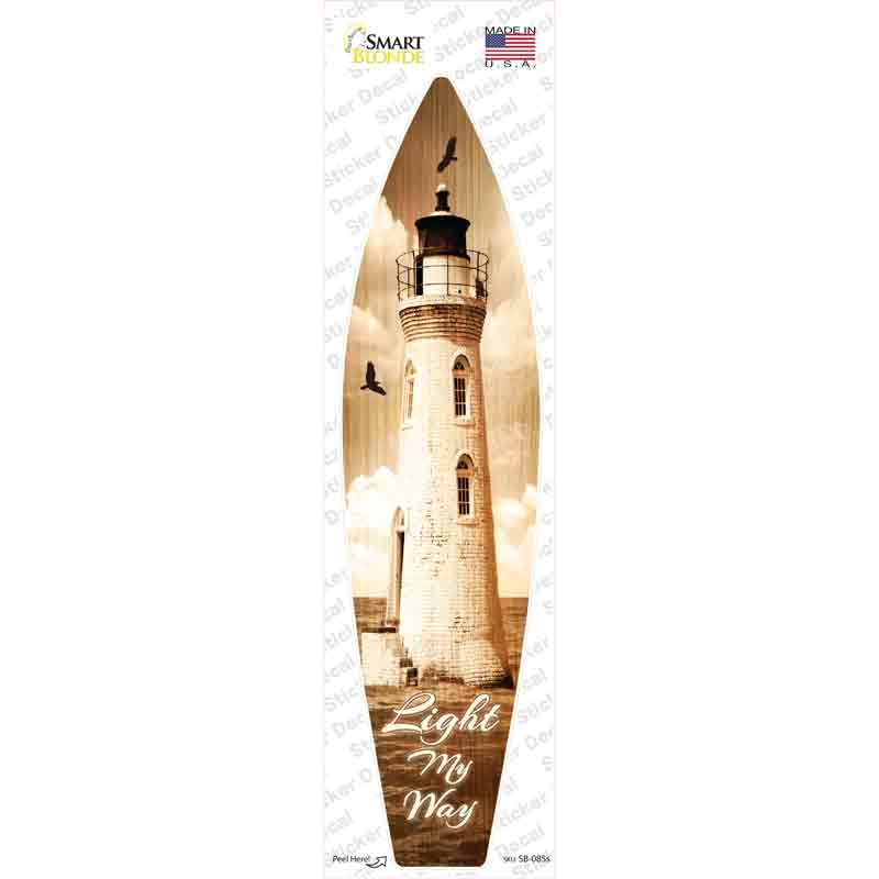 SB-085s-M Light My Way Novelty Surfboard Sticker Decal - Medium
