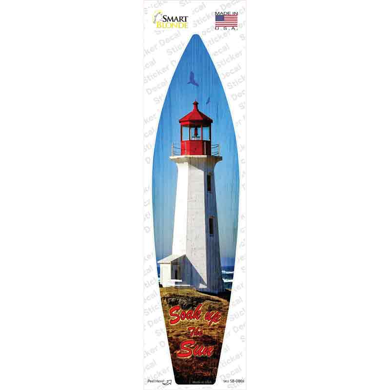 SB-086s-M Soak the Sun Novelty Surfboard Sticker Decal - Medium