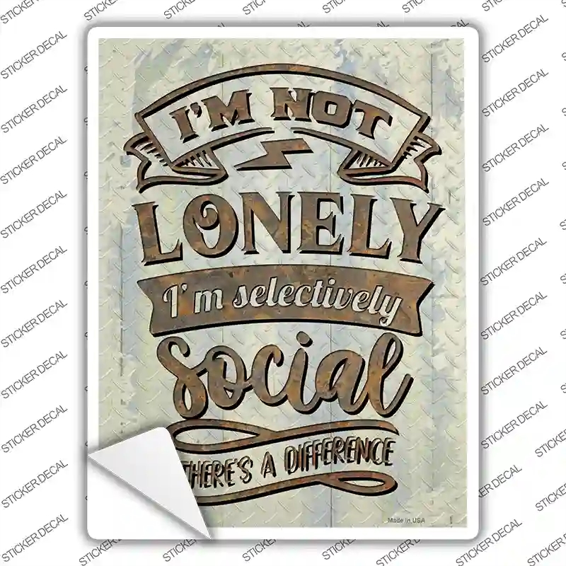 P-3685s-S Selectively Social Novelty Rectangle Sticker Decal - Small